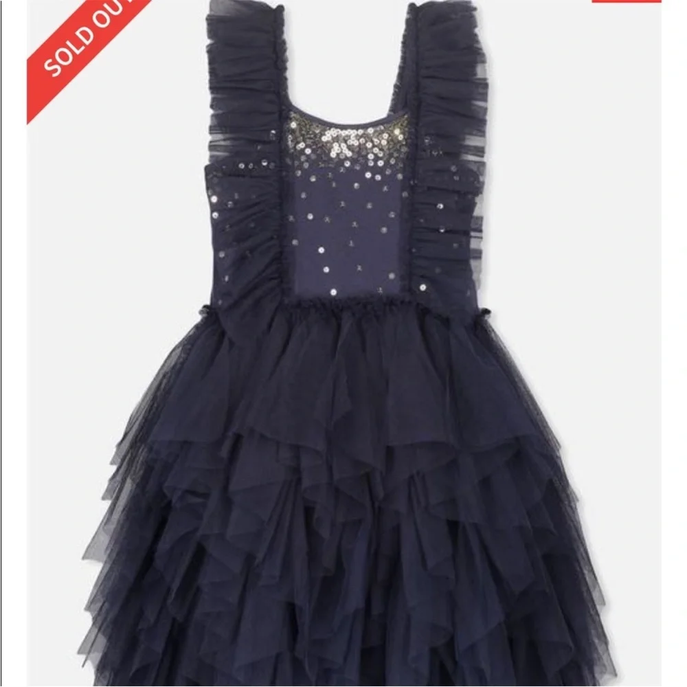 CottonOn Little Princess Navy & Gold Sequin Dress